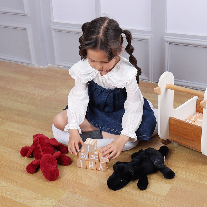 Apricot lamb黑色趴趴龙恐龙玩偶公仔可爱儿童毛绒玩具宝宝安抚女,淘宝优惠券,粉丝福利购,淘宝优惠卷