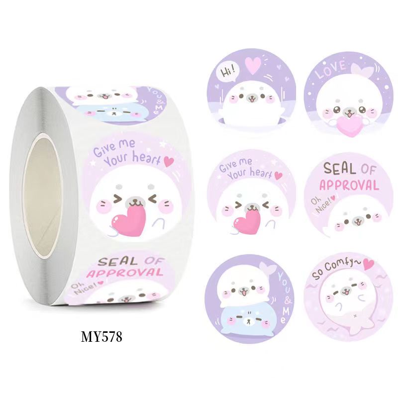 500贴/卷卡通动物贴纸萌宠兔子贴礼品礼盒装饰手账素材不干胶标签,淘宝优惠券,粉丝福利购,淘宝优惠卷