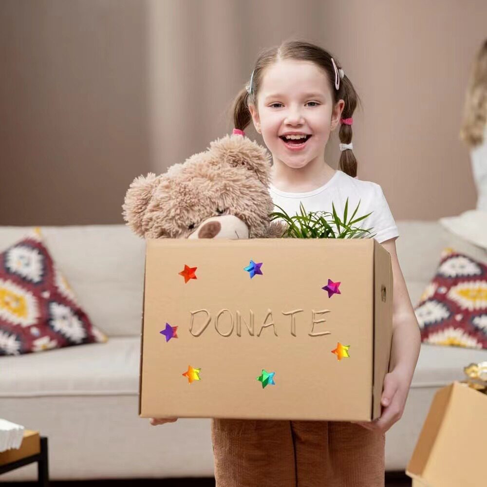 片装渐变镭射贴纸多彩五角星爱心圆形奖励图表装饰不干胶闪亮标签