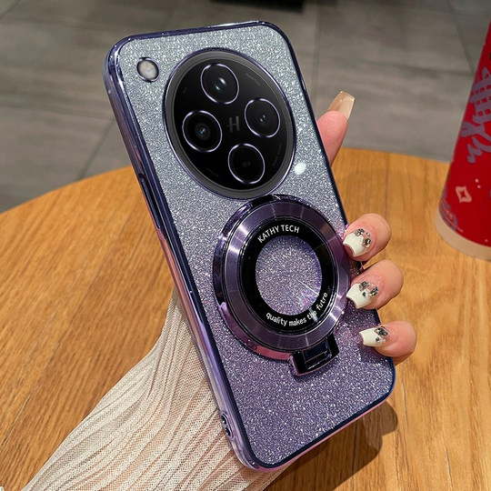 OPPOFindx8 mobile phone case new high-end gradient glitter fashion applicable Findx8Pro creative magnetic stand all-inclusive ultra-thin transparent soft shell anti-fall luxury goddess simple protective cover