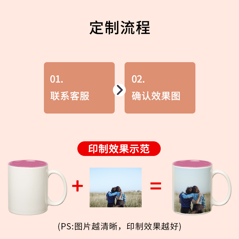 diy来图订制水杯印图马克杯定制陶瓷杯图片logo照片广告活动杯子