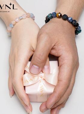 2025AWNL霖奈 珍宝珠粉晶海蓝宝桃石手链女情侣轻奢小众送礼生日