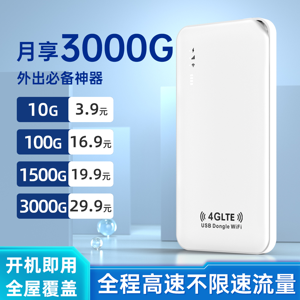 联通3000G 随身wifi充电宝二合一移动无线wifi6便携网络全国通用流量上网卡车载热点免插卡4g路由器2024新款 - 图1