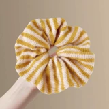 Желтая трикотажная универсальная заколка для волос, резинка для волос, простой и элегантный дизайн