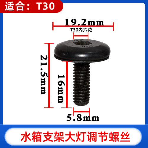 适用宝马水箱框架 龙门架螺丝 大灯螺丝 前咀螺丝 T30六花螺栓M6 - 图0