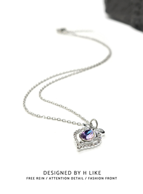 男女通用全新紫蓝炫彩半宝石项链