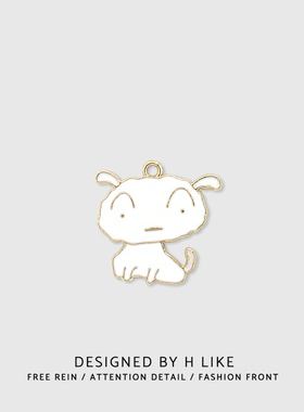 卡通小白狗可爱钛钢不掉色项链