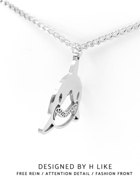 创意卡通海洋鲨鱼项链嘻哈暗黑