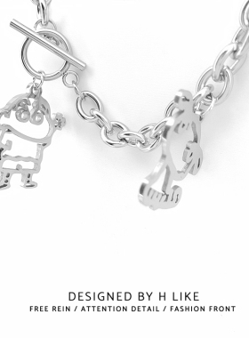 卡通可爱项链吊坠饰品卫衣链嘻哈