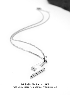 欧美个性时尚闪电金属项链简约