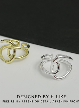 金银色扭曲男女合金日韩戒指指环