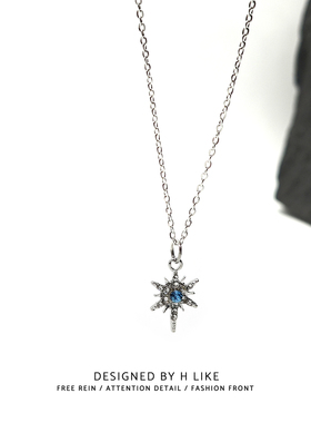 日韩时尚六芒星钛钢项链百搭个性