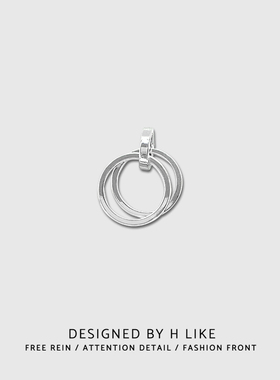 双环戒指情侣毛衣项链钛钢嘻哈