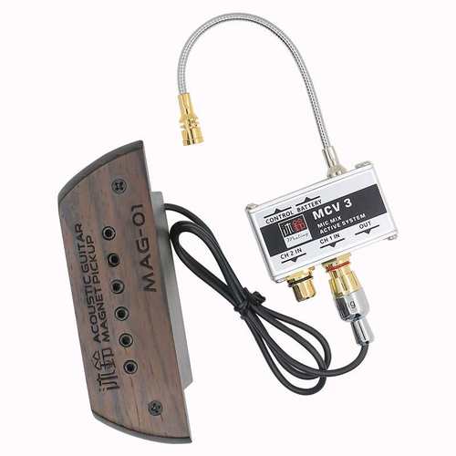 沐铃MCV1/2/3民谣古典木吉他拾音器麦克风压电贴片音孔卡宏鼓指弹 - 图3