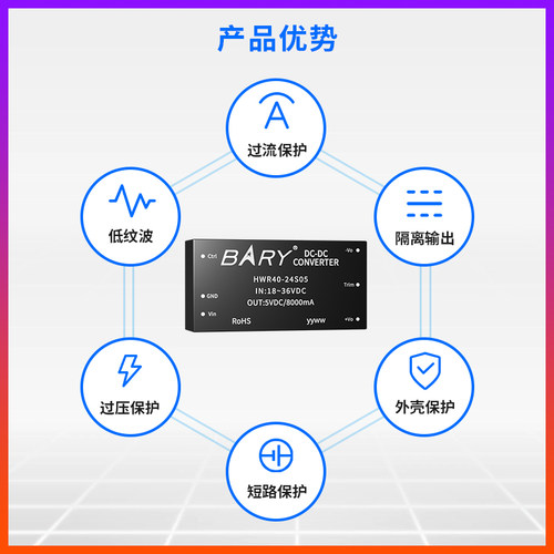 Ebyte降压|模块|稳压|开关电源|DC转DC|隔离||24V转5V耐压保护40W - 图3
