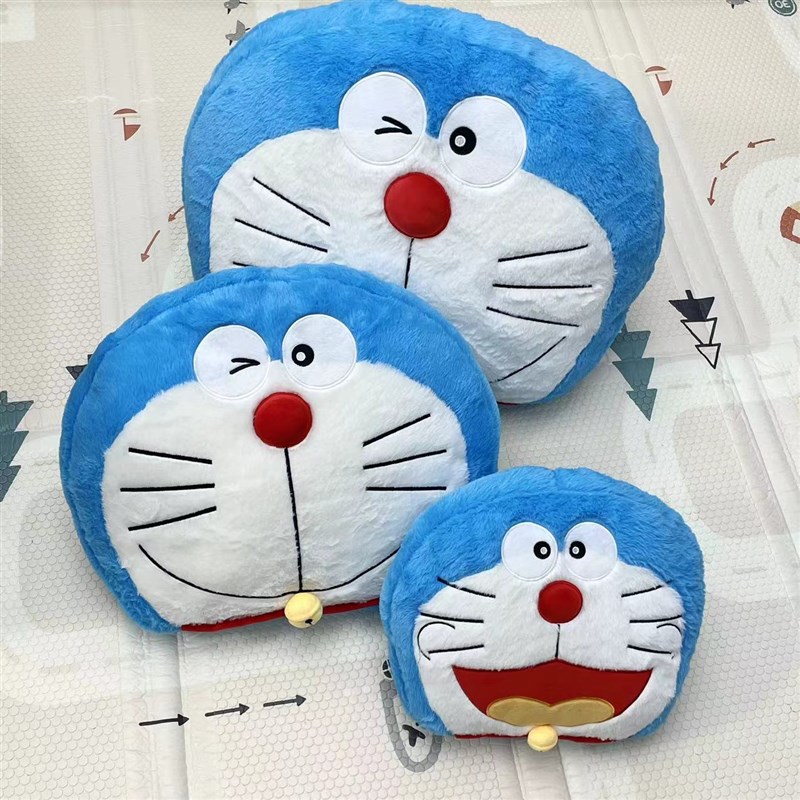 多啦A梦造型大头抱枕o卡通动漫叮当猫腰靠二合一毯子包 机器猫靠 - 图0