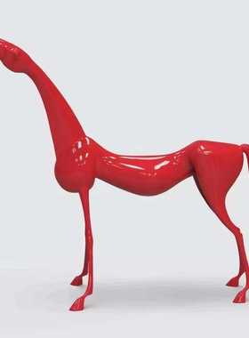 抽象金属飞马样板间创意摆件陶瓷