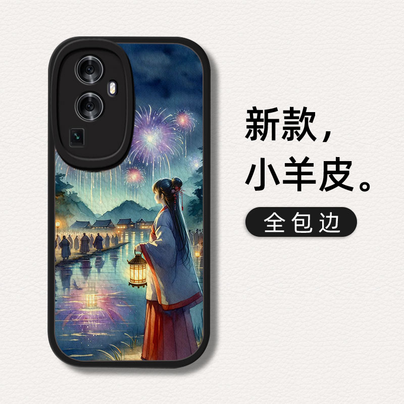 提灯女孩适用opporeno9手机壳opo reno10pro+国潮opporneo8se中国风opppreno7古风oppereno6por学生oppore95g-图3