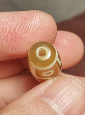 西藏文玩11*28mm透黄老款式九眼天珠一物一图锁骨链吊坠顶珠饰品