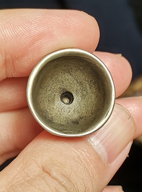 藏式文玩天铁托甲白利马铜磨老气酥油灯大口径迷你油灯老供灯配件