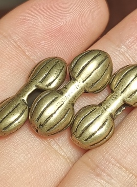 西藏文玩8.8*21.5mm黄利马铜做旧老气金刚杵背云挂件测挂百搭饰品