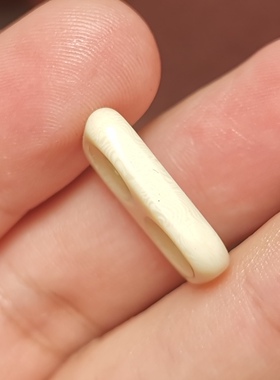 西藏文玩白色料器树脂手工款二饼挂环挂扣随身饰品配饰百搭藏饰款