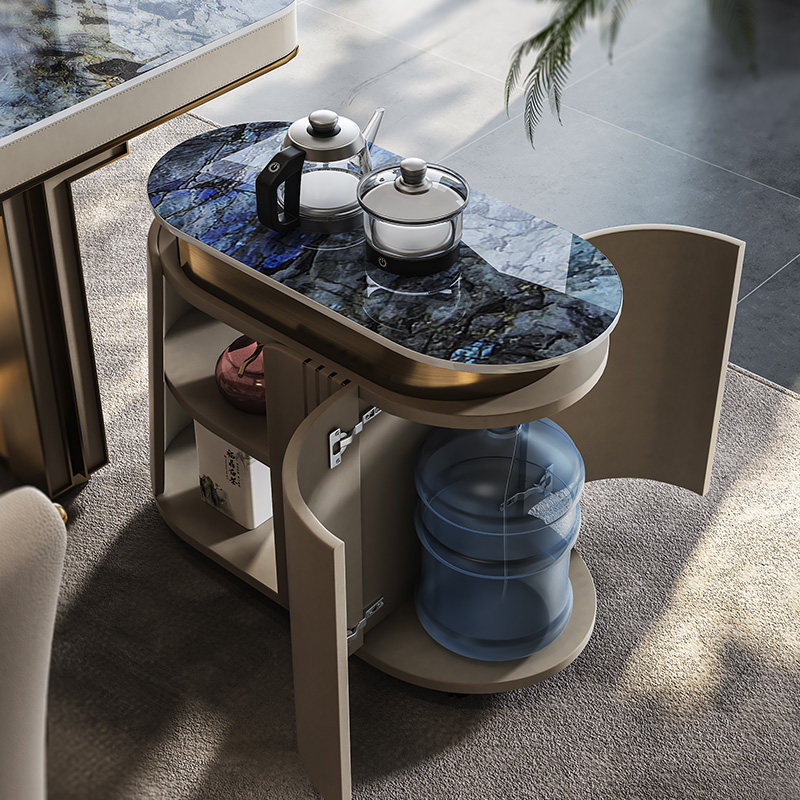 诚骏轻奢移动茶台简约现代岩板大板茶桌侧边柜茶具置物柜高端茶车,淘宝优惠券,粉丝福利购,淘宝优惠卷