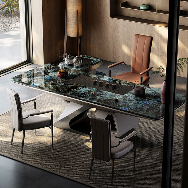 诚骏天然大理石办公泡茶一体茶桌意式轻奢创意新款蓝宝石奢石茶台,淘宝优惠券,粉丝福利购,淘宝优惠卷