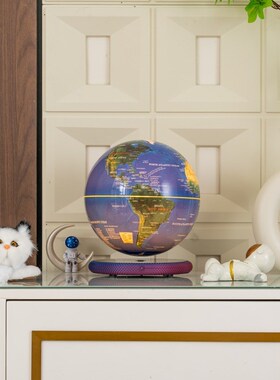 自动升降磁悬h浮地球仪发光旋转书房客厅办公室创意摆件装饰家居