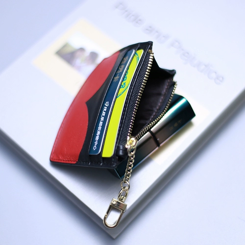 Маленький кошелек, ультратонкий брендовый картхолдер, монеты с молнией, коллекция 2022, из натуральной кожи