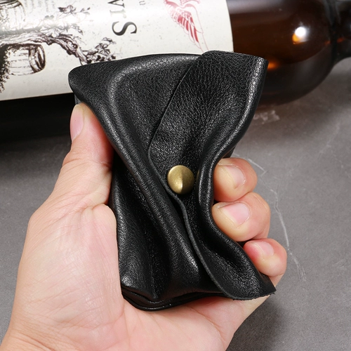 Кожаный кошелек, маленькая ретро сумка, картхолдер, монеты, японские и корейские, в корейском стиле