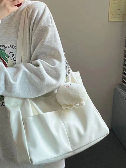 High-end versatile women's bag 2025 new cross-body portable commuter tote bag large capacity student school shoulder bag