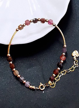 原创设计风方块切面金珠女士手串