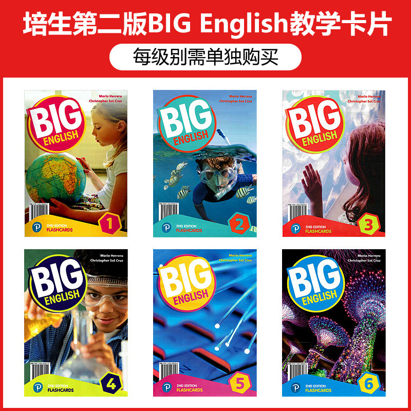 新版bigEnglish 5级认读卡片 原装进口香港朗文培生出版社少儿英语教师大卡单词卡