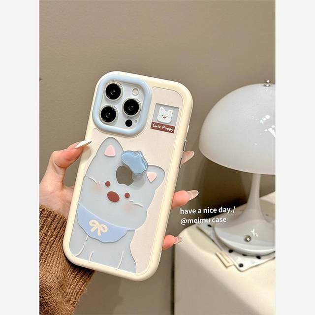 Cute spinning hat West Highland puppy suitable for Apple 16promax mobile phone case iPhone15 new 14pm fun cartoon 13 creative 12 super hot 15pro Japanese and Korean women 16pro all inclusive