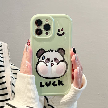 ເຫມາະກັບ Apple 14promax mobile phone case iphone 13 press panda cheek 11 fun cartoon 12 cute new style 14 internet celebrity women model 12Pro all-inclusive anti-fall 13Pro mobile phone case