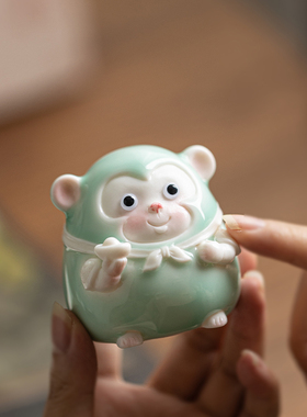 晟初陶瓷工艺品猴子摆件