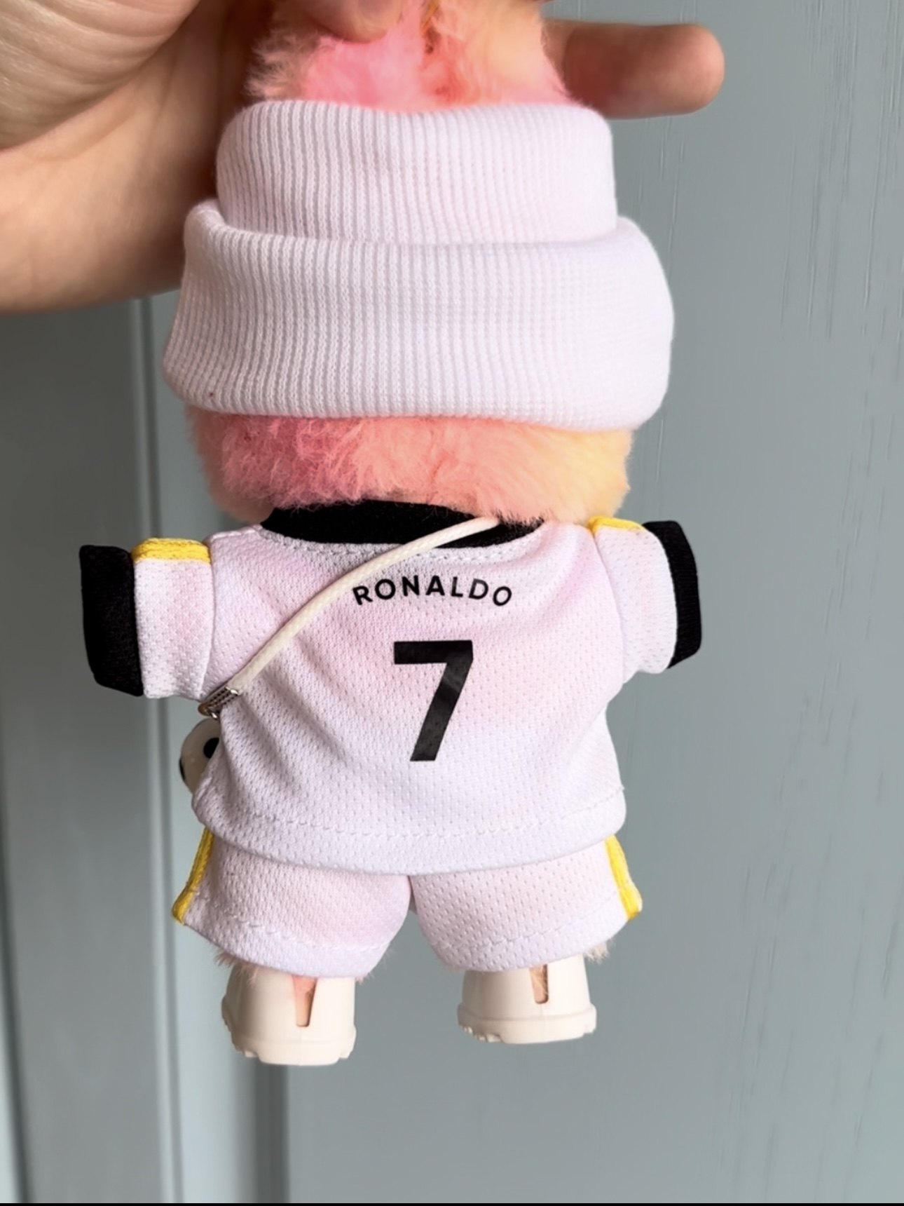 拉布布一二三代皇马球衣C罗足球服labubu3代新款娃衣17cm玩偶衣服,淘宝优惠券,粉丝福利购,淘宝优惠卷