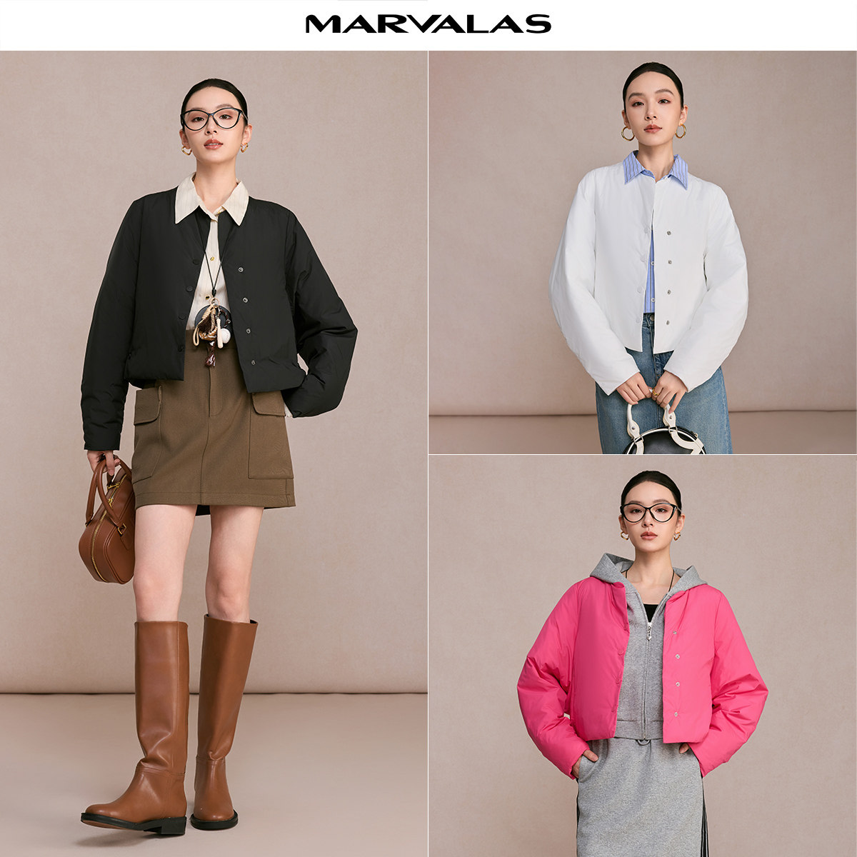 曼德诗短款棉服2025冬季新品面包服棉衣纯色加厚上衣女短外套,淘宝优惠券,粉丝福利购,淘宝优惠卷