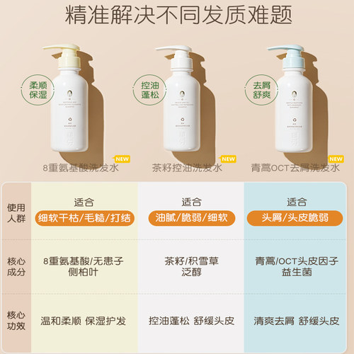 稚芽备孕妇女期洗发水专用控油去屑柔顺洗头膏三件套装无香可用 - 图2
