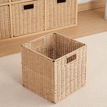 Creative Grass Vine Woven Containing Basket Foldable Minimalist Dirty Laundry Containing Basket Square Toy Snacks Storage Basket