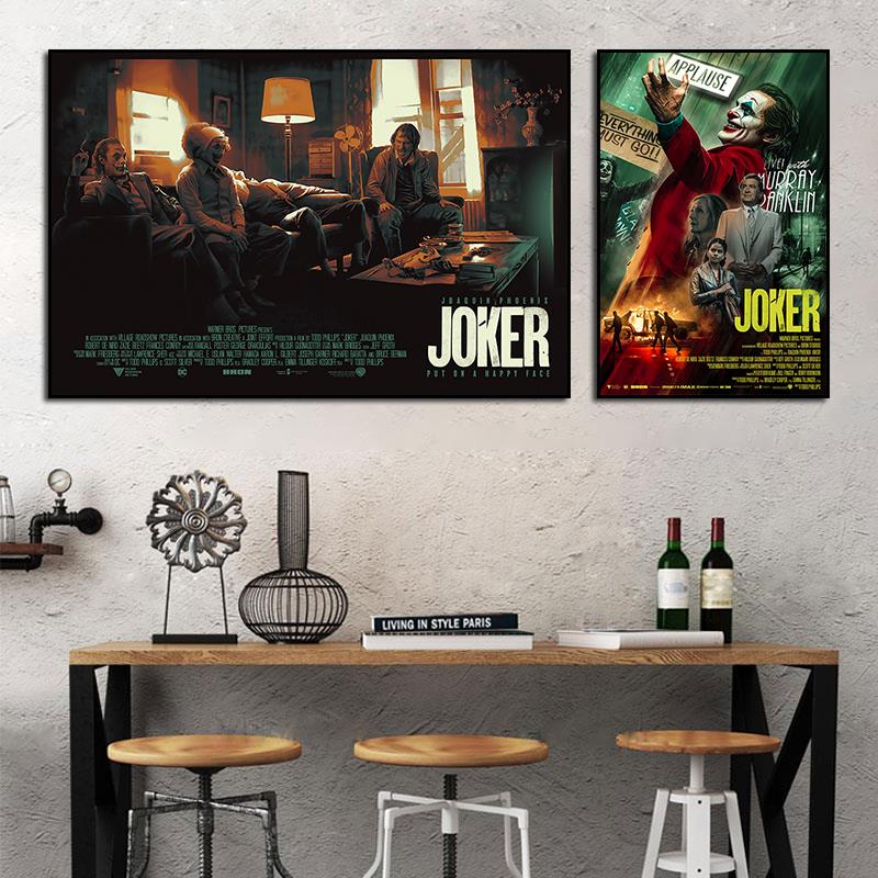 小丑joker海报挂画电影海报装饰画DC漫画复古怀旧壁画酒吧装饰画 - 图0