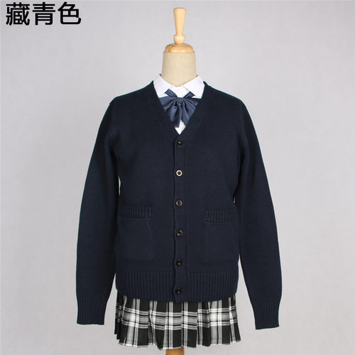 川岛开衫源头厂家jk制服毛衣加厚七针 COS 校服棉 - 图0