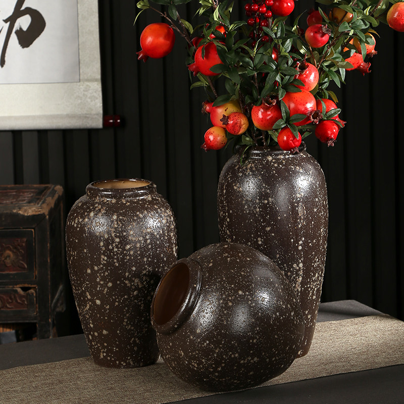 景德镇陶瓷桌面花瓶复古怀旧美式现代简约新中式干花插花花盆摆件,淘宝优惠券,粉丝福利购,淘宝优惠卷