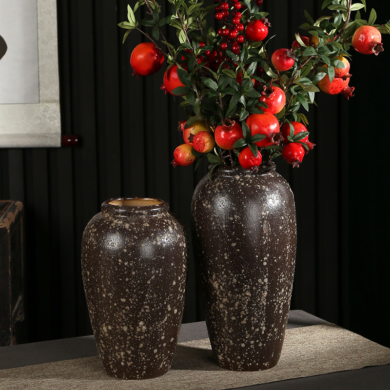 景德镇陶瓷桌面花瓶复古怀旧美式现代简约新中式干花插花花盆摆件,淘宝优惠券,粉丝福利购,淘宝优惠卷