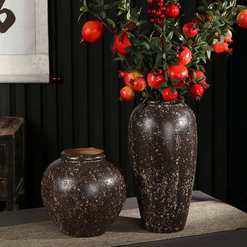 景德镇陶瓷桌面花瓶复古怀旧美式现代简约新中式干花插花花盆摆件,淘宝优惠券,粉丝福利购,淘宝优惠卷