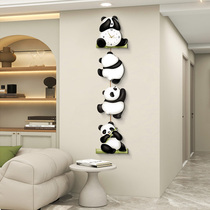 Panda Hanging Bell Decoration Painting New Living Room Sofa Xuan Guan Creative Clock Restaurant Background Wall Clock Corridor Hang Painting