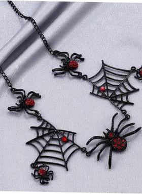 项炼 clavicle chain Black Spider Web Necklace Halloween Gift