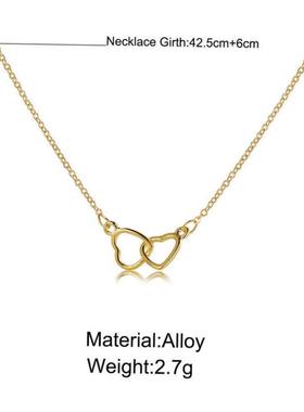 Love double ring necklace female clavicle chain womens