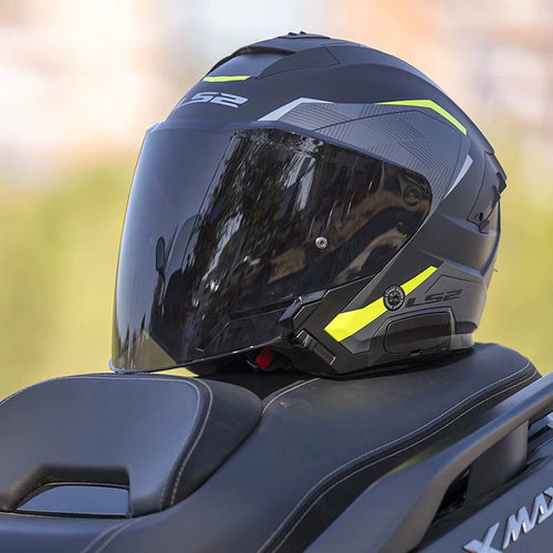 LS2摩托车半盔双镜片四分之三盔大码通勤电动车头盔夏踏板 OF618 - 图2